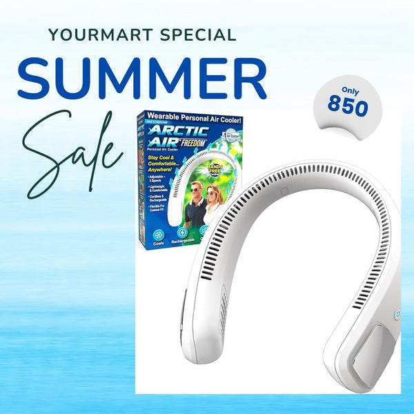Wearable Neck Fan & Air Purifier | Arctic Air Freedom | USB Rechargeable 3-Speed Personal Cooler for Indoor & Outdoor Use