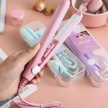 Mini Portable Ceramic Hair Straightener & Curler | Smooth, Silky, Frizz-Free Styling