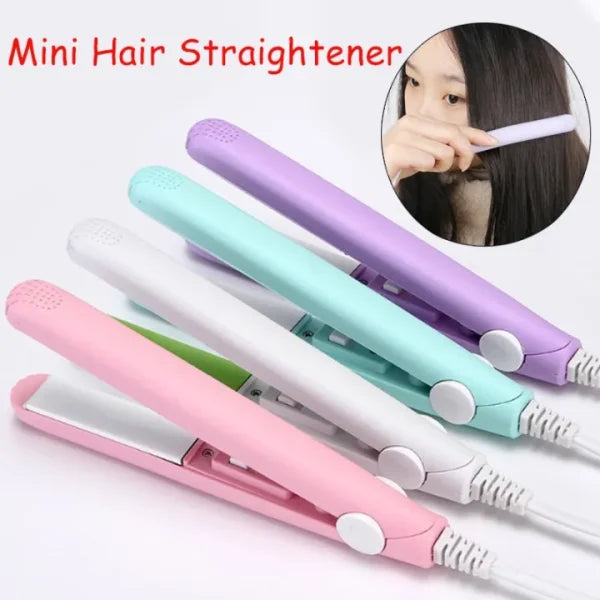 Mini Portable Ceramic Hair Straightener & Curler | Smooth, Silky, Frizz-Free Styling