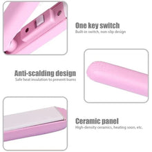 Mini Portable Ceramic Hair Straightener & Curler | Smooth, Silky, Frizz-Free Styling